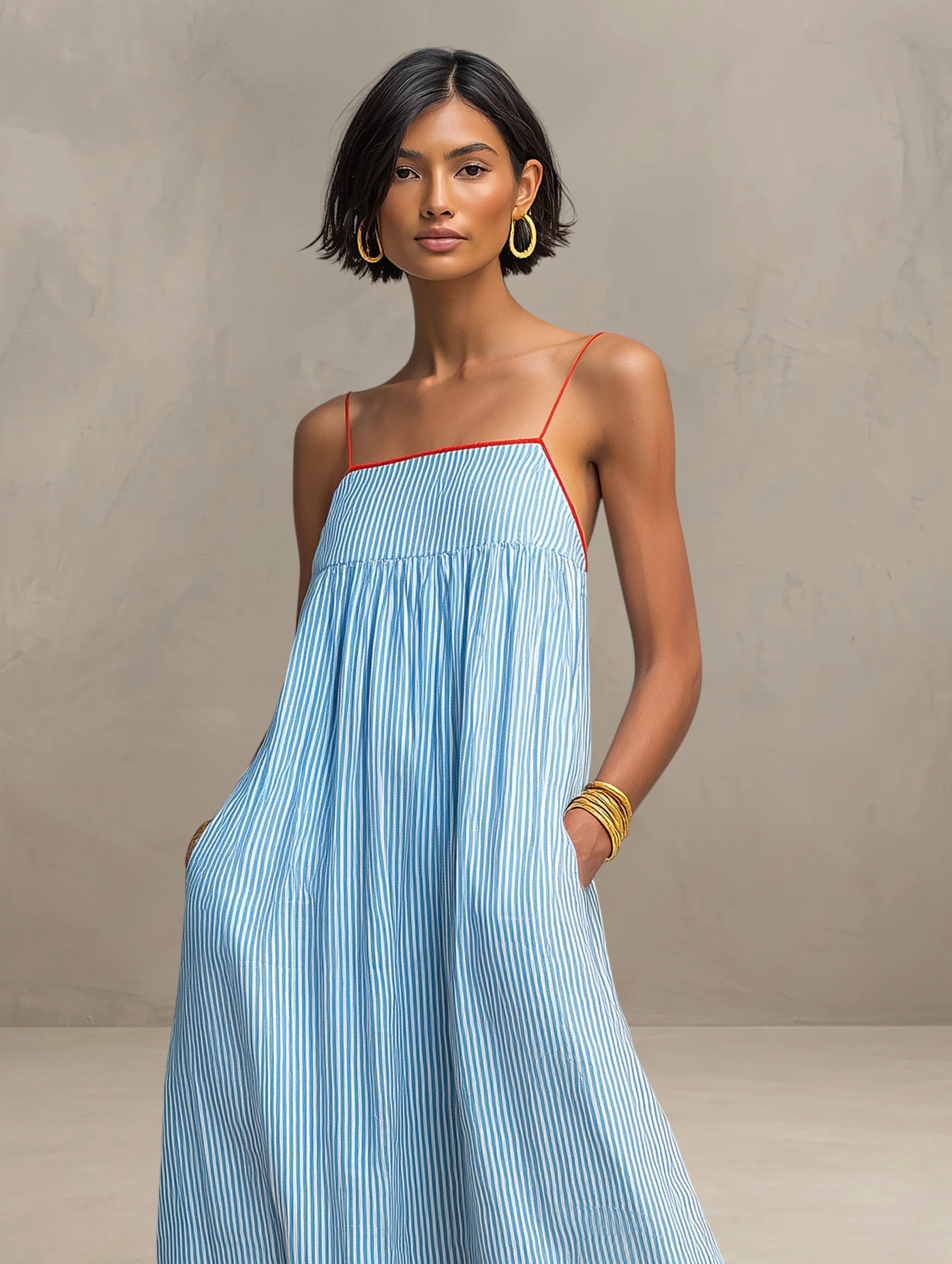 Ibiza | Conjunto Top Drapeado y Pantalón Ancho Mediterráneo