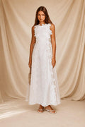 María | Vestido Maxi Bordado Blanco
