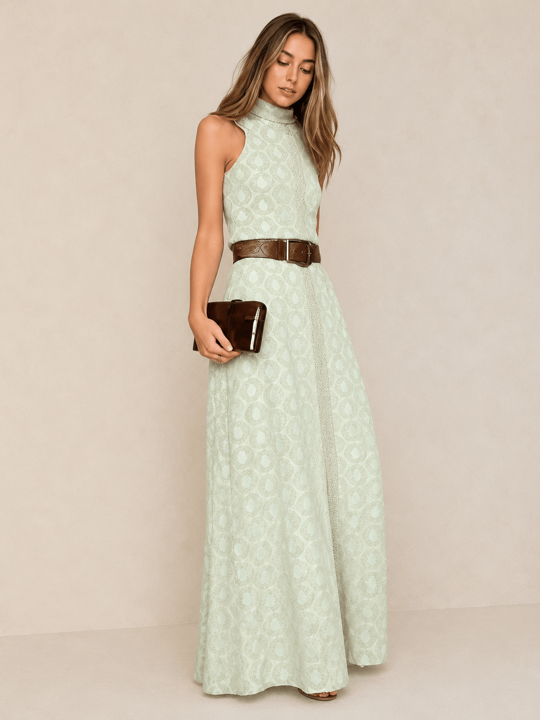 Mirela Studio Valentina | Vestido Maxi Geométrico