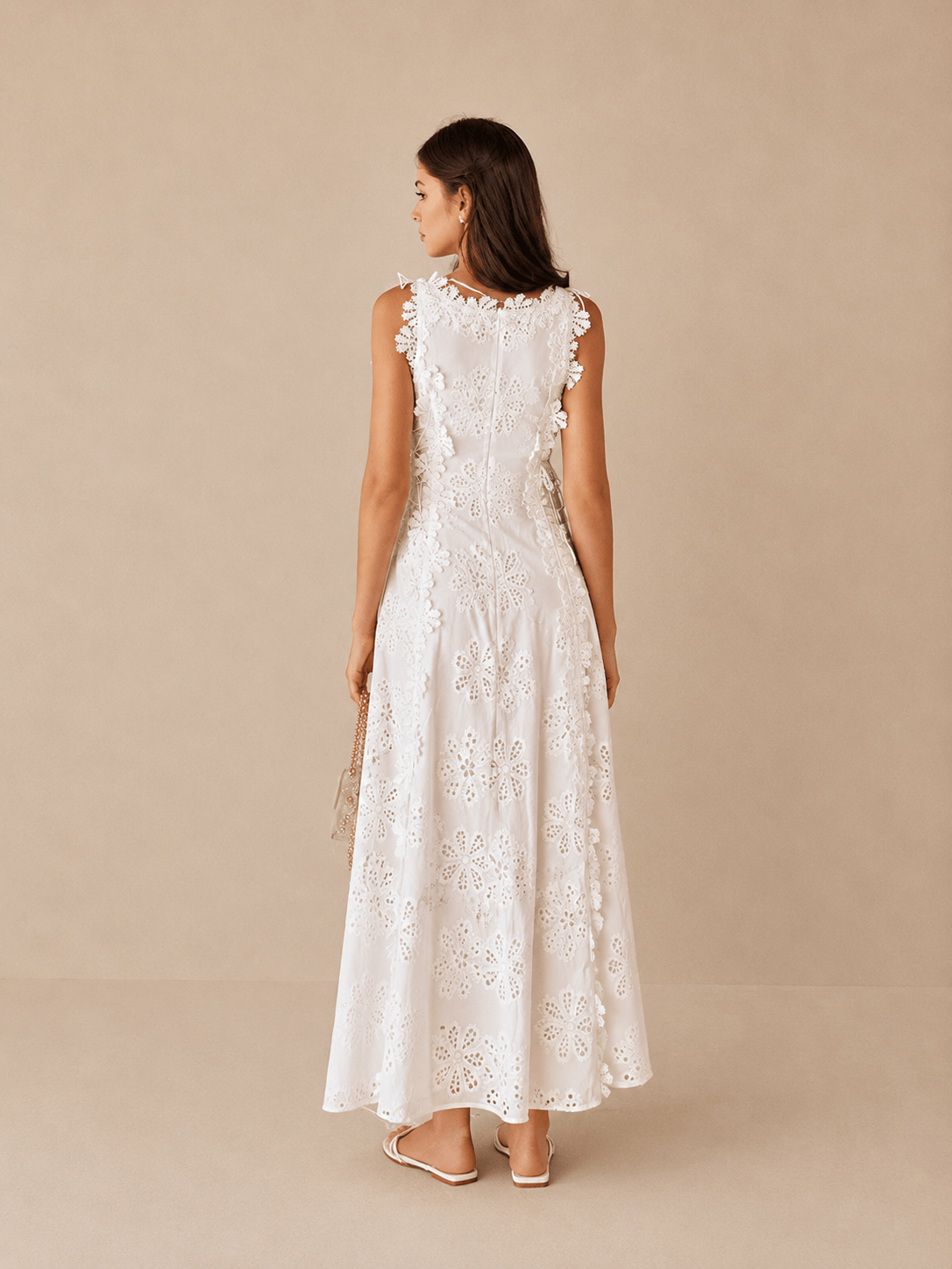 Mirela Studio María | Vestido Maxi Bordado Blanco