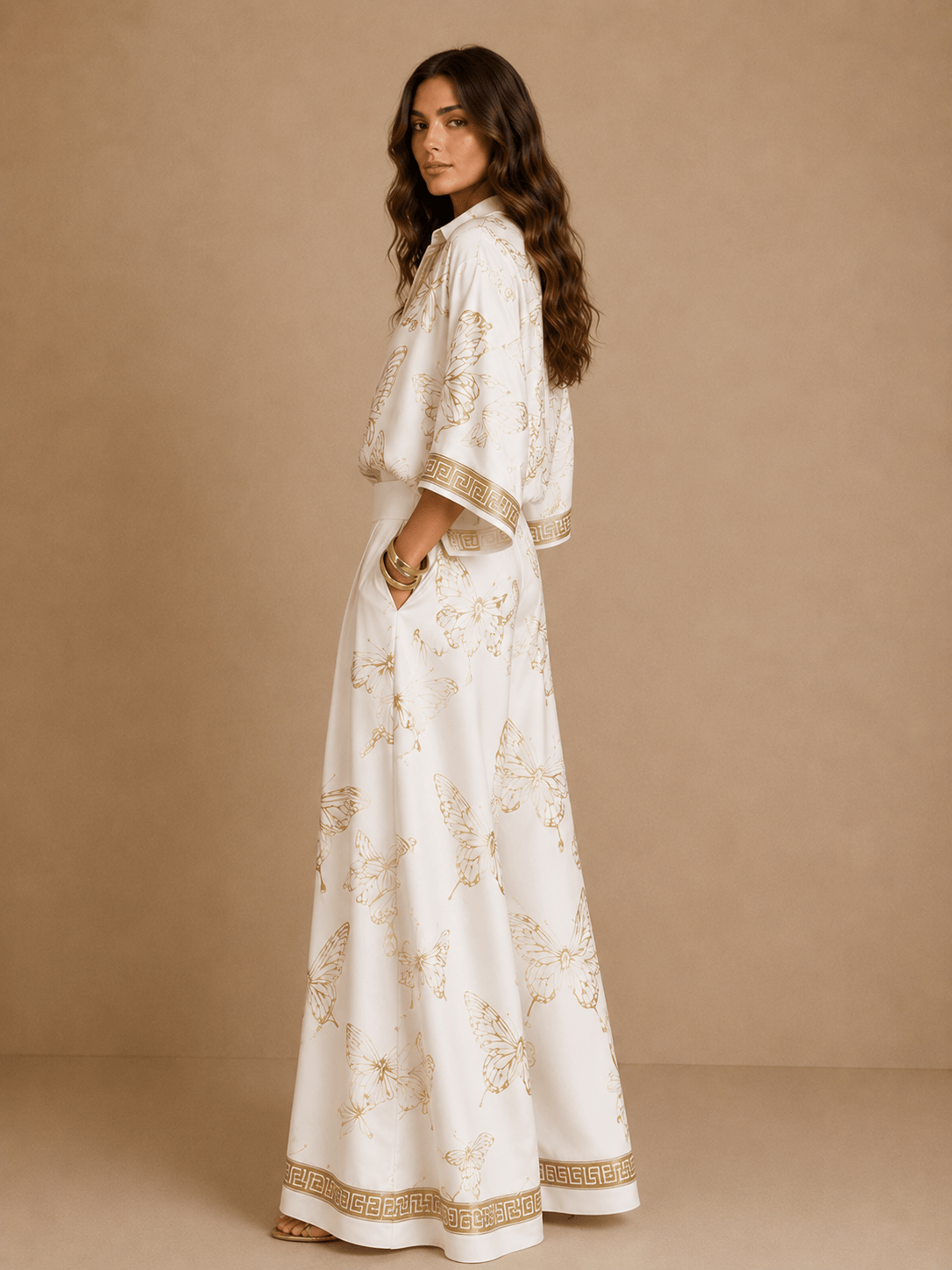 Mirela Studio Sandra | Conjunto Satinado Estampado Mariposas