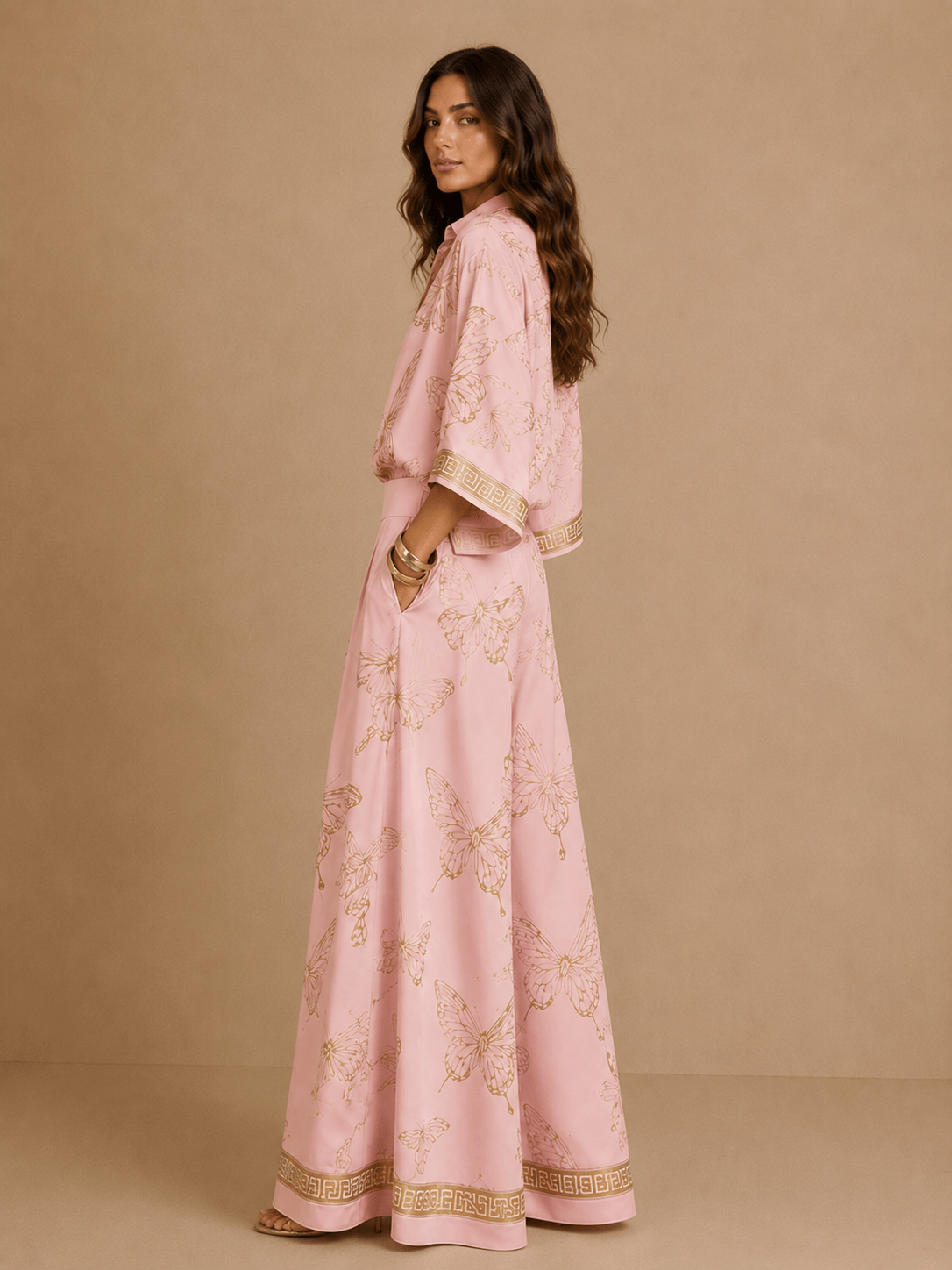 Mirela Studio Sandra | Conjunto Satinado Estampado Mariposas