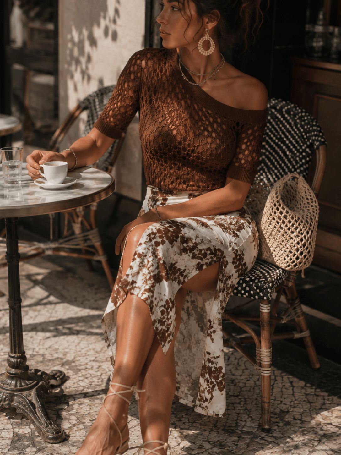 Mirela Studio Falda Midi Floral con Abertura — Estilo Boho