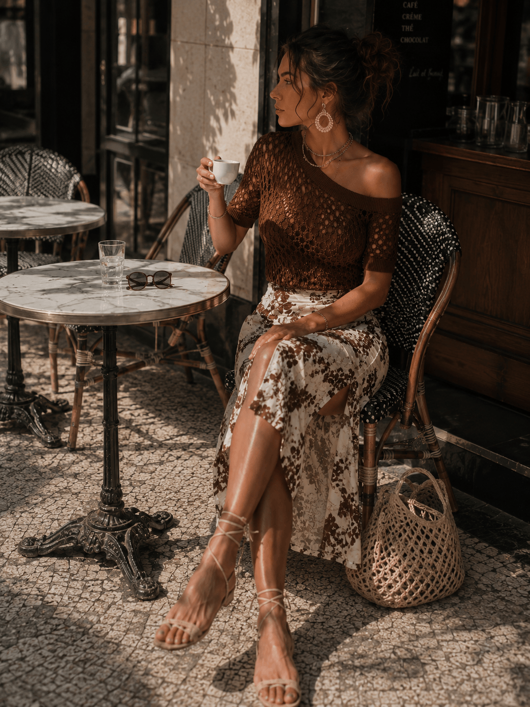 Mirela Studio Falda Midi Floral con Abertura — Estilo Boho