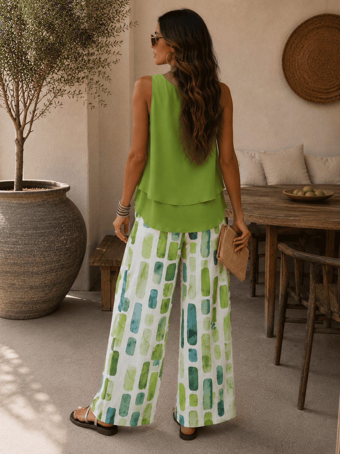 Mirela Studio Conjunto Acuarela Verde · Edición Limitada