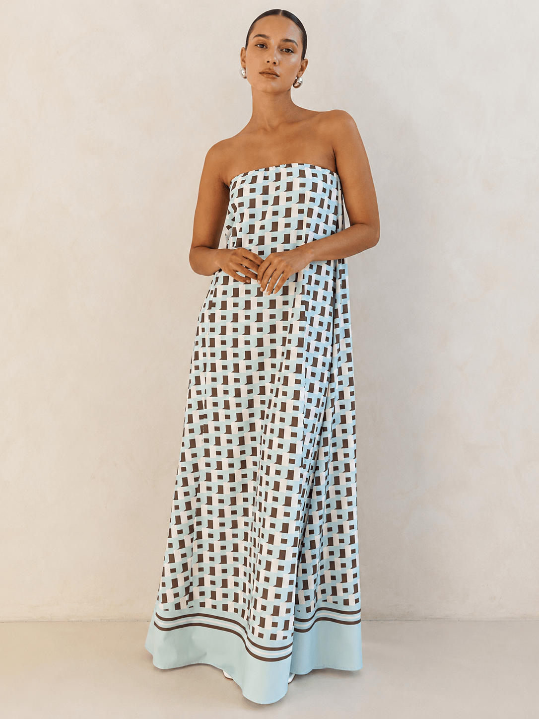 Mirela Studio Sara | Vestido Maxi Geométrico