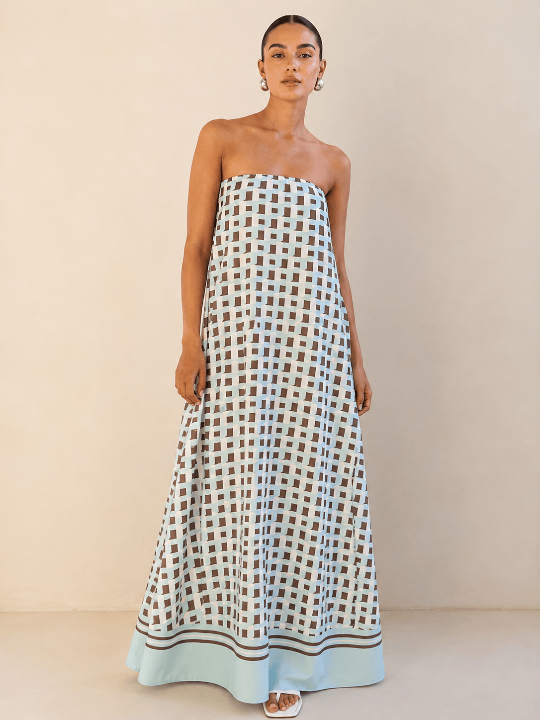 Mirela Studio Sara | Vestido Maxi Geométrico