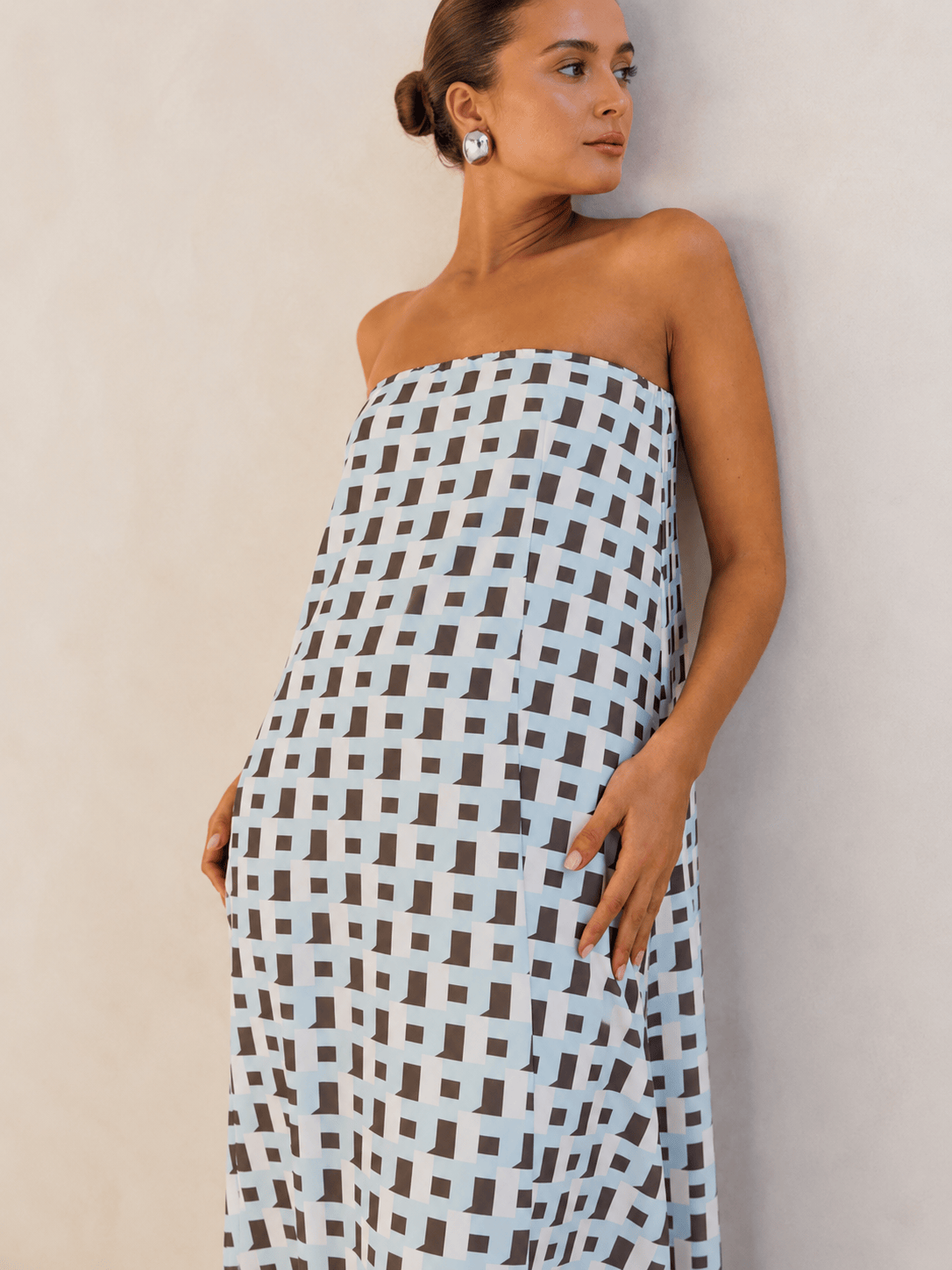 Mirela Studio Sara | Vestido Maxi Geométrico