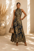 Alhambra | Vestido Maxi Bordado Negro y Dorado