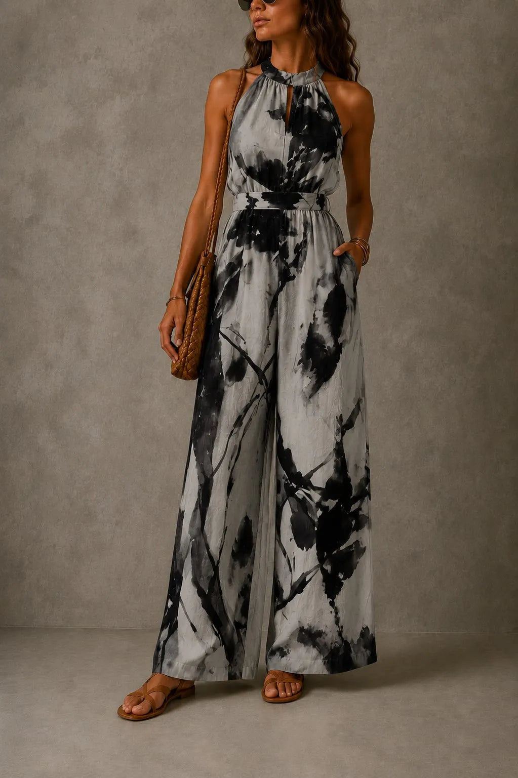 Sofía | Mono Halter Floral Azul