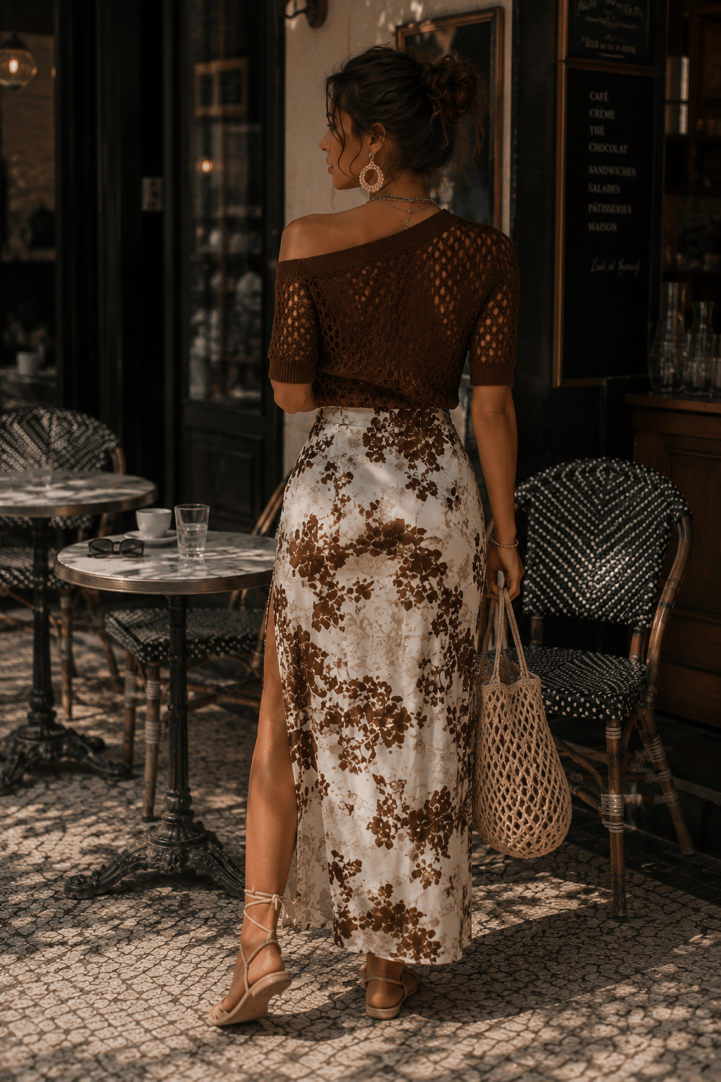 Mirela Studio Falda Midi Floral con Abertura — Estilo Boho