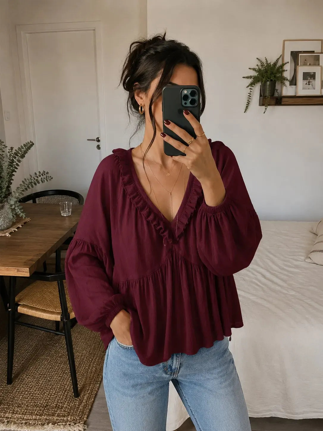 Mirela Studio Vurdeos / XS Blusa Boho Vintage